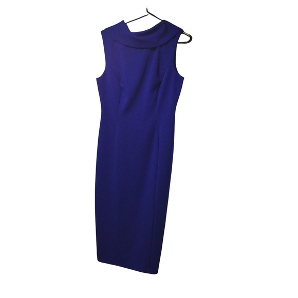 Connected blue Sheath Dress Sleeveless Career Cocktail Party Midi Women's 12 - Picture 1 of 8